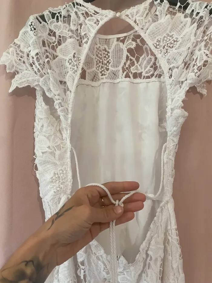 Robe blanche dentelle shein - photo numéro 4