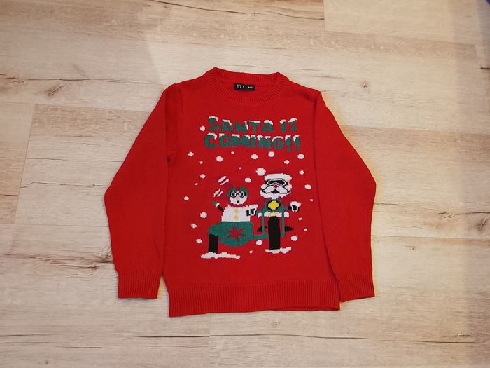 Pull rouge de noël pour fille
