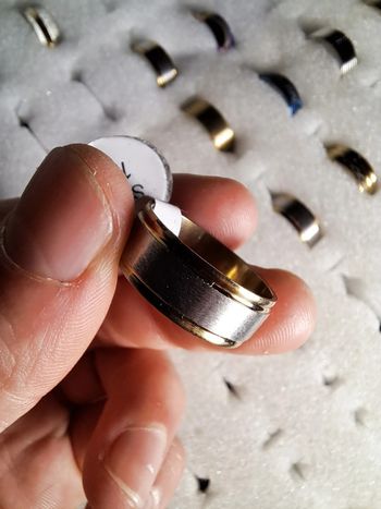 Bague acier inoxydable dorées