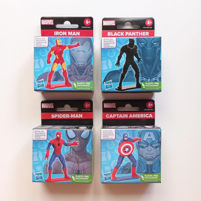 Lot de 4 Figurines Marvel -Spider Man -Iron Man -Black Panther -Captain America