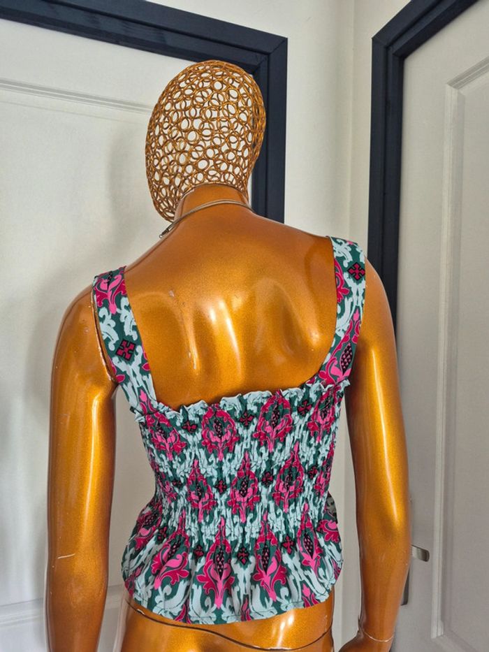Top Courte Femme Vert et Fuschia - photo numéro 2