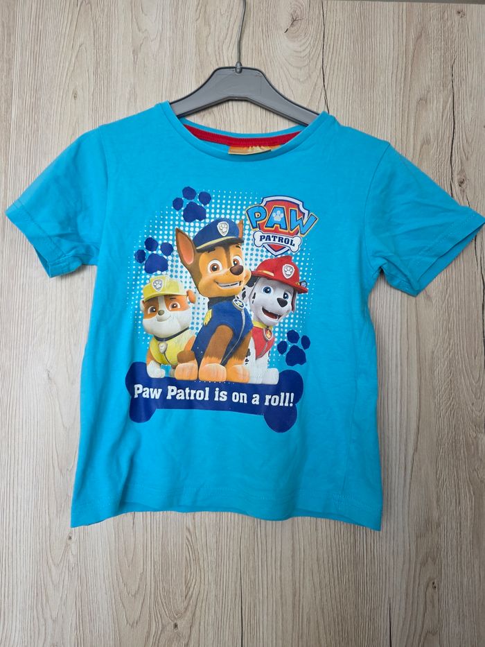 TEE-SHIRT GARÇON 👦 PAW PATROL NICKELEDEON BLEU TURQUOISE 6ANS