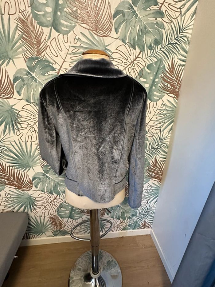 Veste perfecto Camaïeu gris velours tL - photo numéro 4
