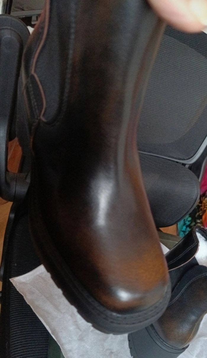 Bottines noires et cuir vieilli 36 - photo numéro 5