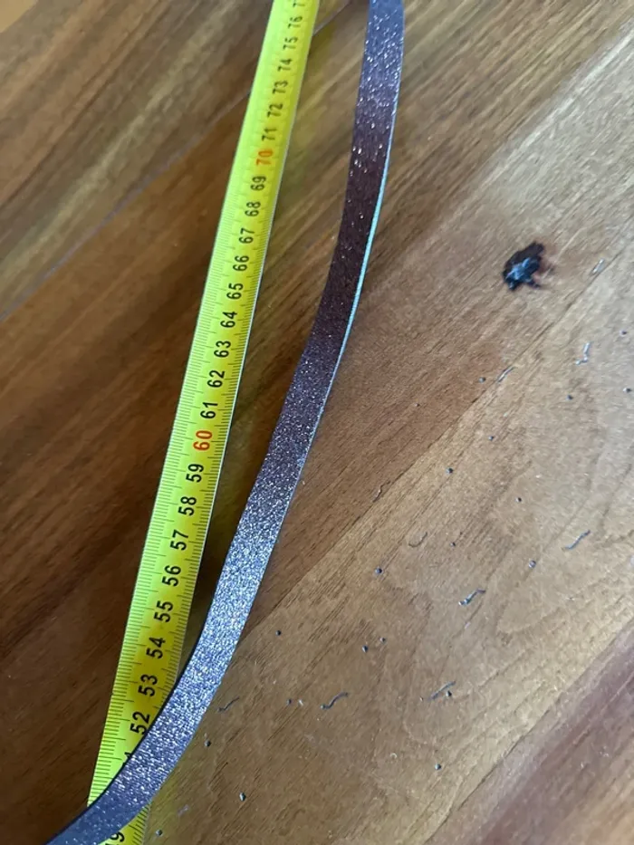 Ceinture, marron brillant, 90 cm fine - photo numéro 3