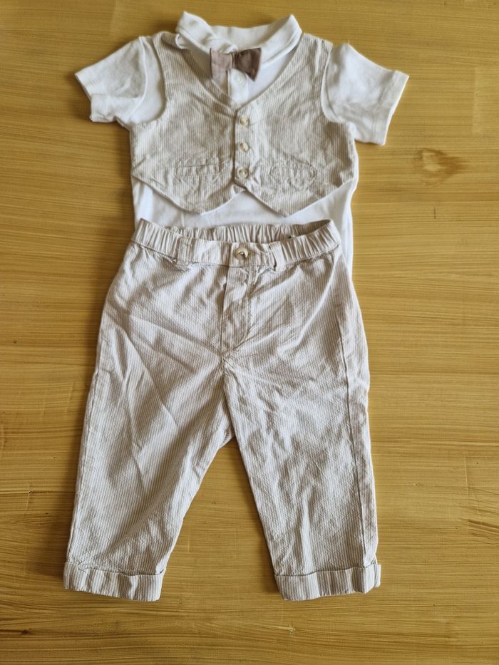 Ensemble costume bébé beige - photo numéro 3