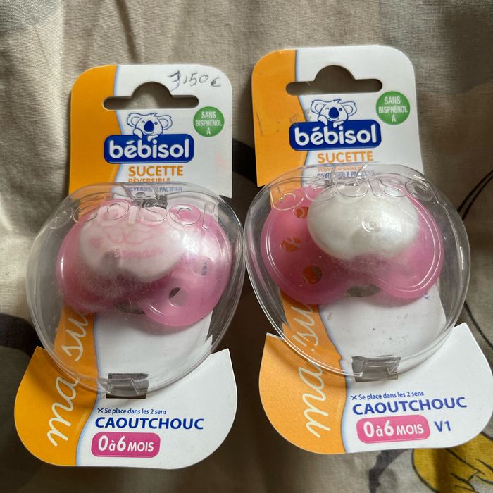 Lot de 2 tétines 0/6mois bebisol