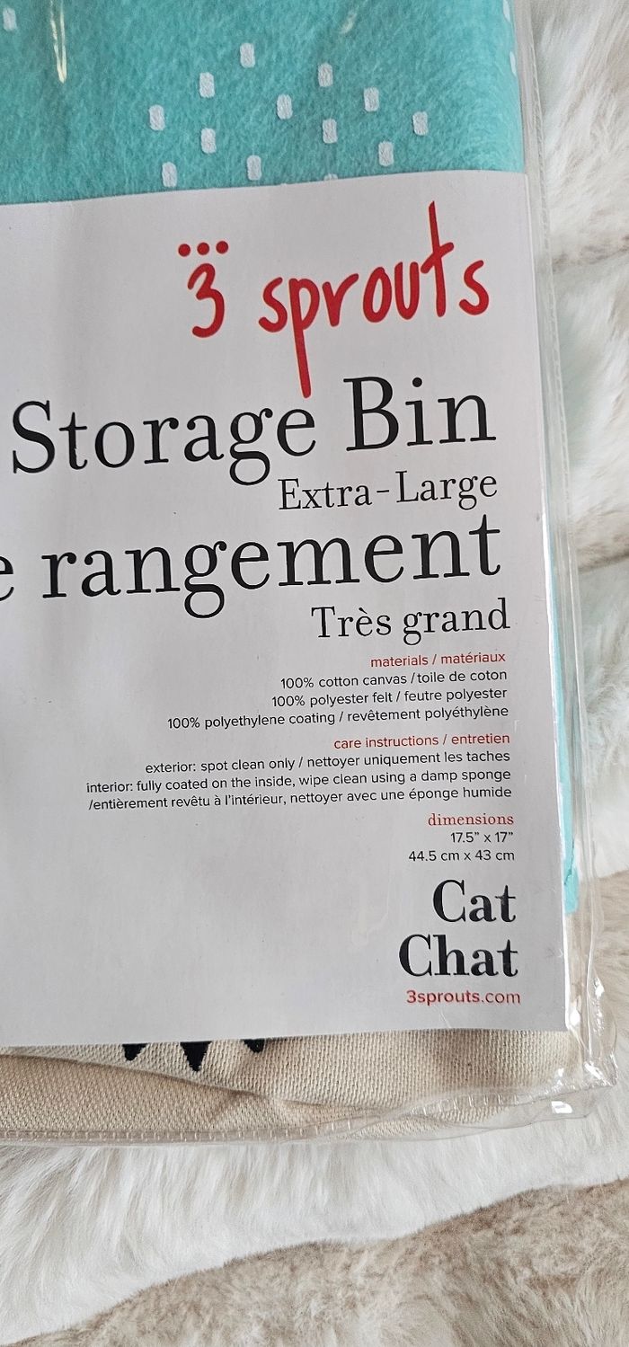 Magnifique grand  sac de rangement chat 🐱 3 sprouts Neuf - photo numéro 4