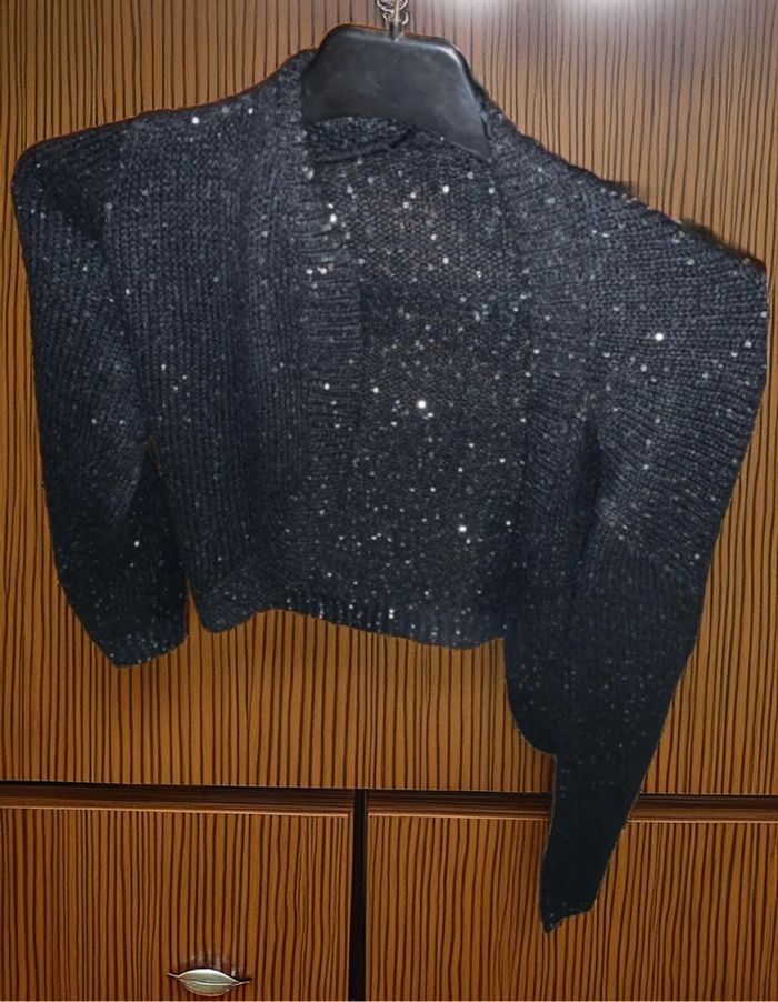 Gilet boléro à paillettes