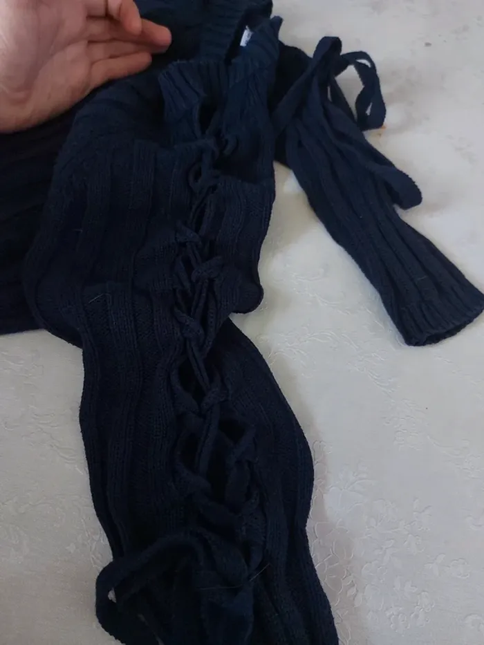 Pull bleu avec manches aérées - photo numéro 4