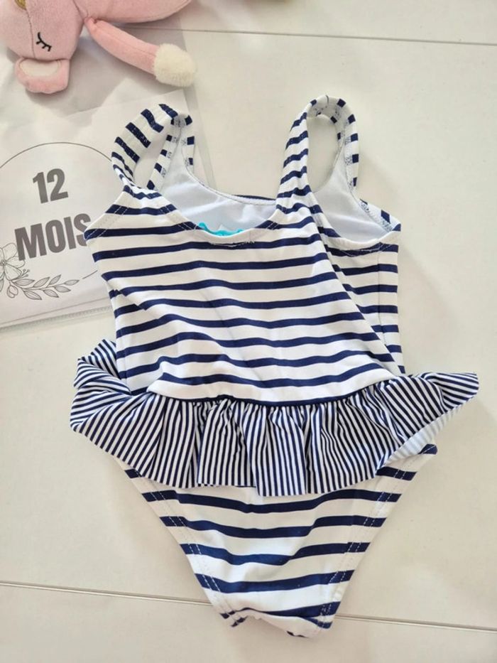 Maillot de bain obaibi 1 pièce 9 12 mois 74cm mariniere marin - photo numéro 5