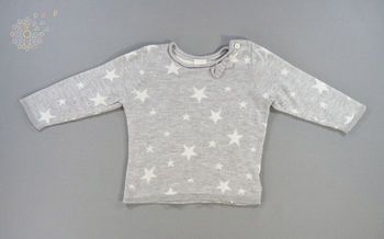 Pull tricot gris blanc étoiles H&M 4 – 6 mois 68 cm fille