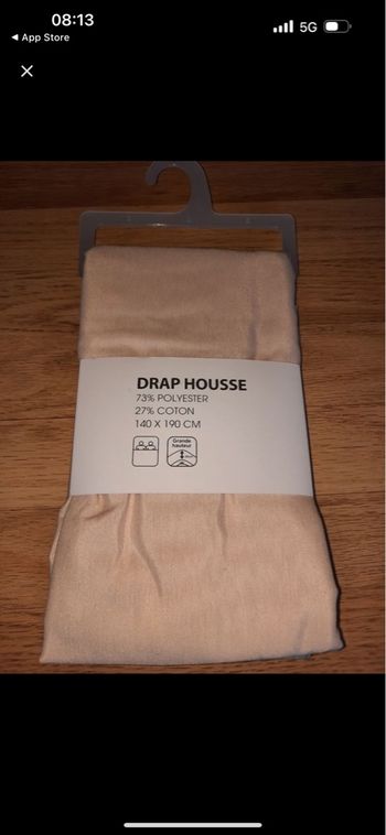 Drap housse 140/190cm rose beige 