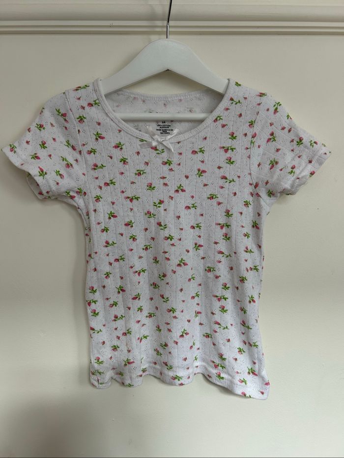 Tee-shirt fleuri 100% coton - Pink Angel - 5/6 ans
