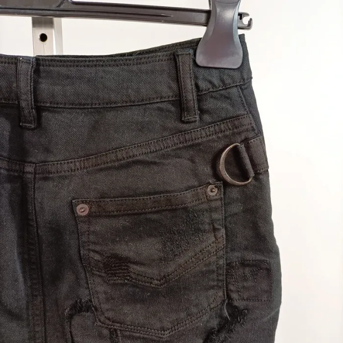 Mini jupe noire en denim effet usé Zadig & Voltaire taille 34, détails destroy tendance A1473 - photo numéro 7