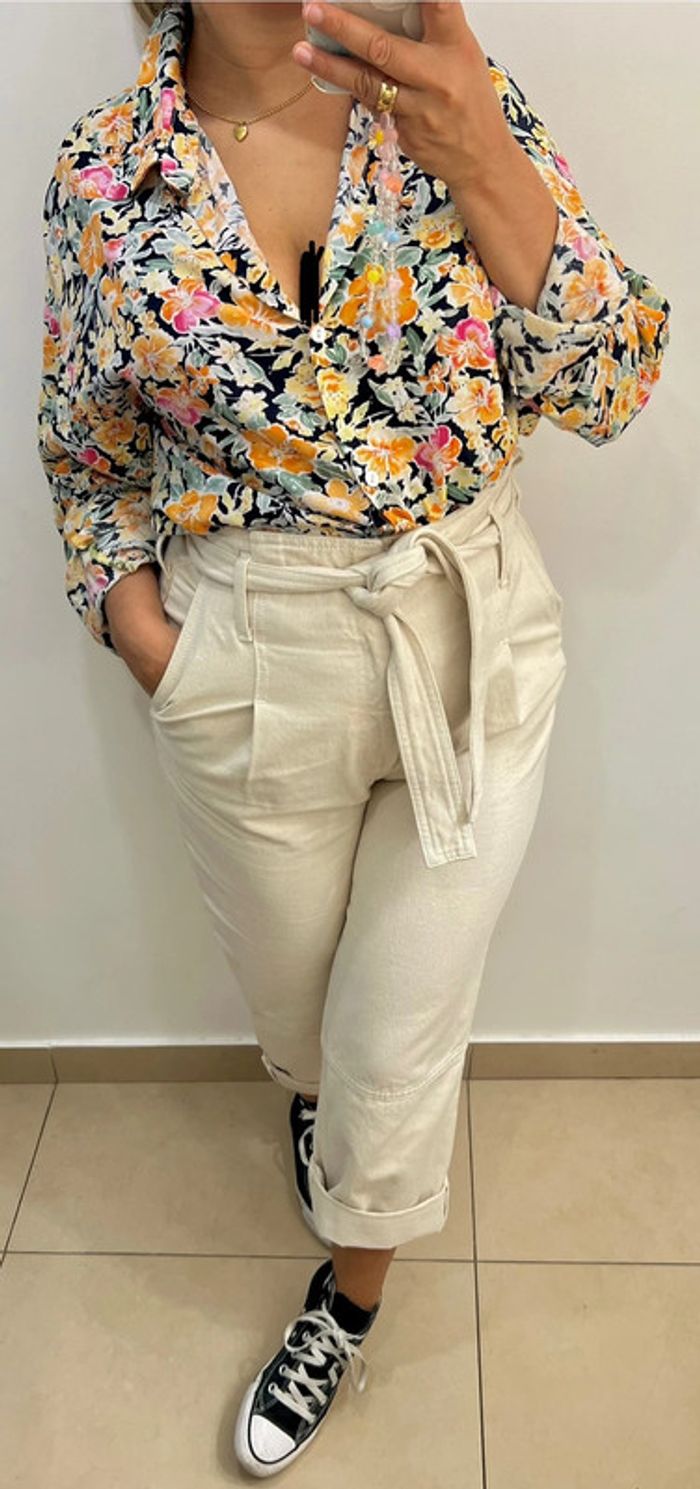 Chemise Fluide Imprimée Fleurs Taille 40 - photo numéro 2