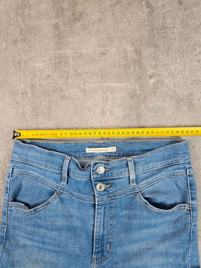 Jean levi's mile high super skinny bleu femme taille haute taile 30 bon état - photo numéro 14