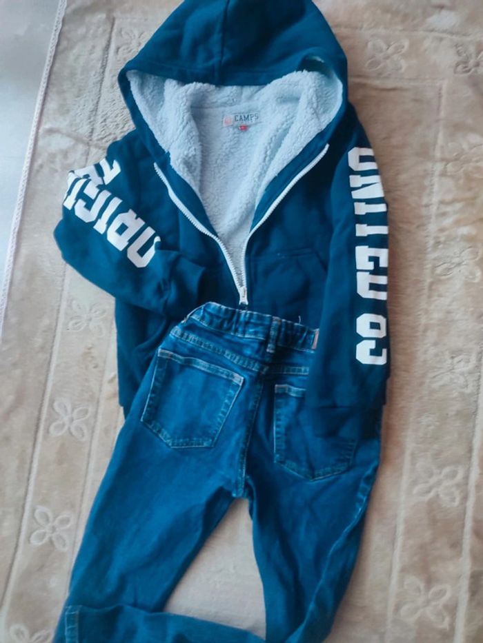 Sweat CAMP’S doublé + Jean Monoprix 8 ans - photo numéro 4