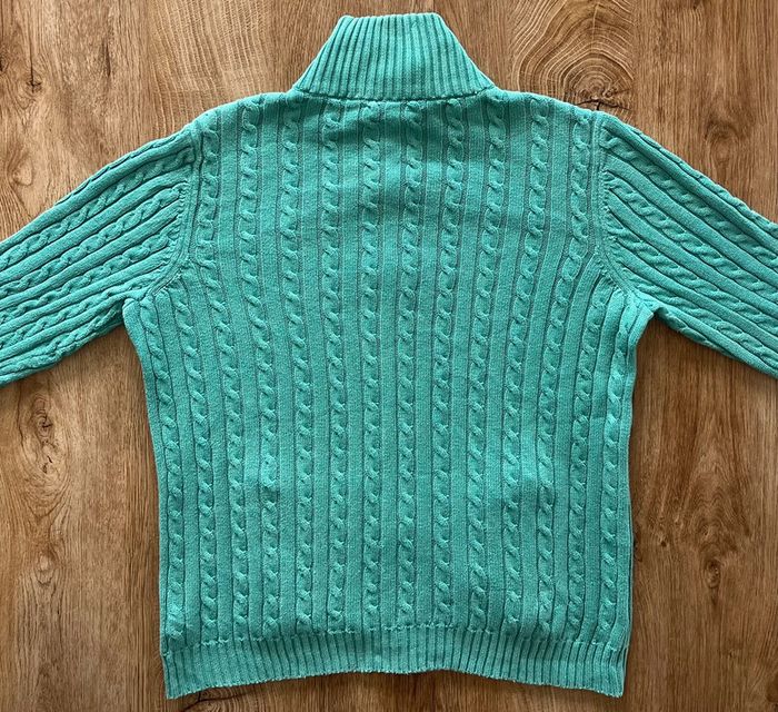 Gilet zip complet torsadé vert Lauren Ralph Lauren pour femme, taille L - photo numéro 4