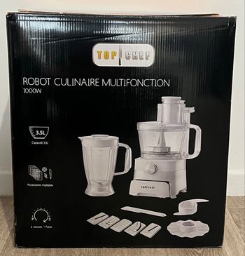 Robot culinaire multifonctions + blender + accessoires de marque top chef