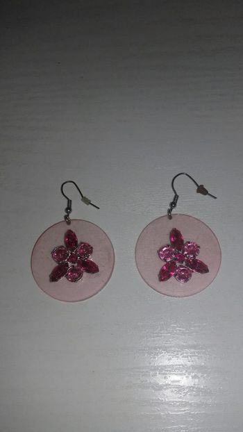Paire de boucles d'oreilles roses