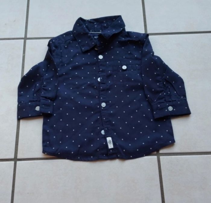 Chemise bleu marine 12 mois