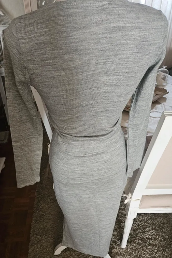 Ensemble jupe lainage gris Elisa Fashion Taille M Neuf - photo numéro 3