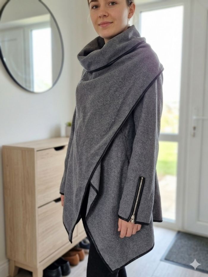 Magnifique veste drapée croisé déco zip - photo numéro 2