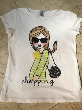 Tee-shirt manche courte crème 9-10 Ans