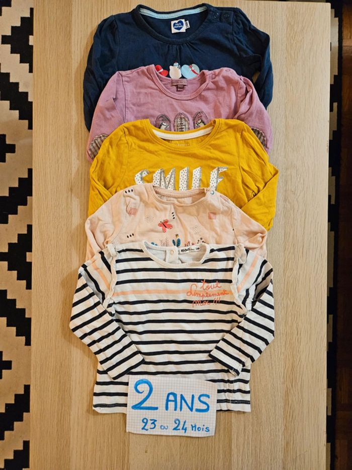 Lot 5 hauts fille 24 mois - photo numéro 2