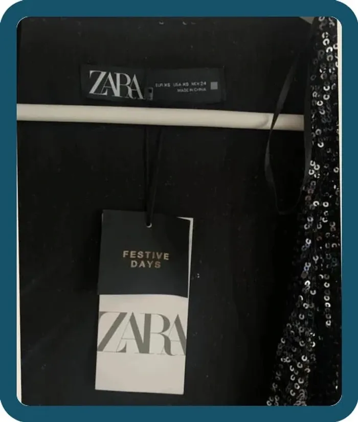 Blouse sequins cache-coeur Zara T/34 - photo numéro 8