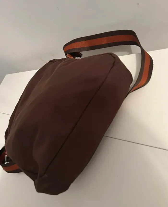 Lancel sac bandoulière en toile marron - photo numéro 2
