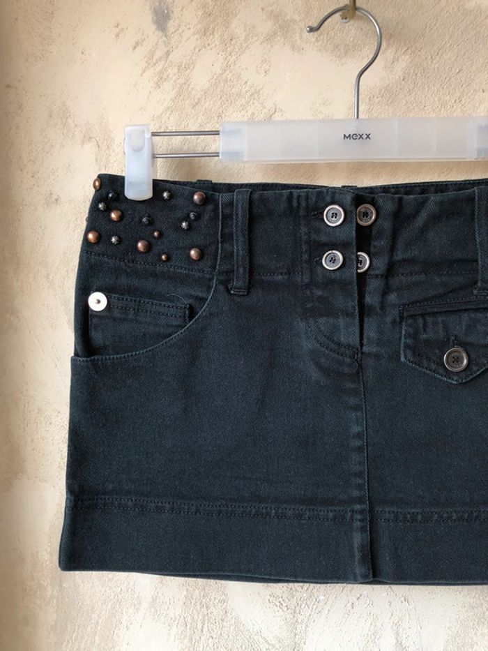 Micro jupe en jean noir clouté Pinko 38 - photo numéro 2