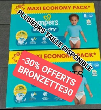 COUCHES PAMPERS TAILLE 5. LOT 2 gros cartons 👌 Envoie  le jour de la commande