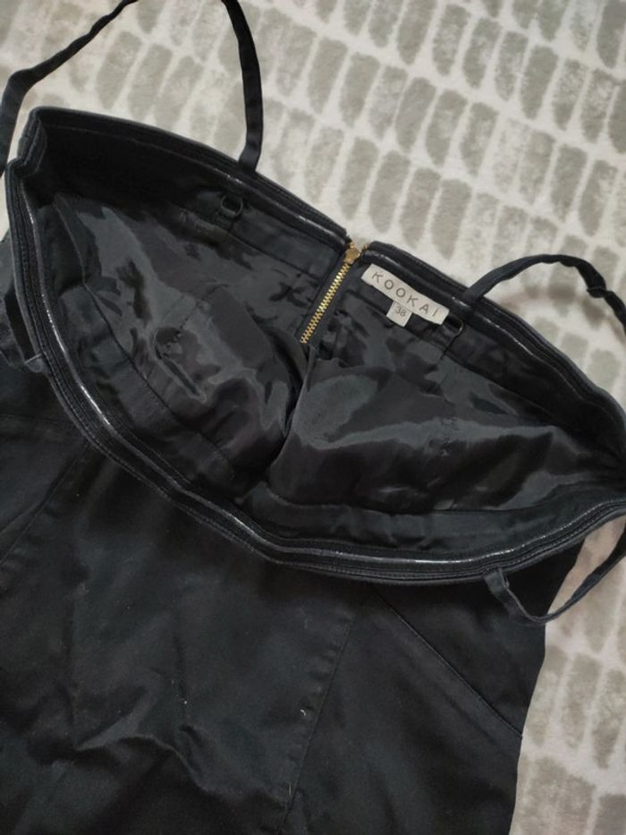 Robe bustier noir courte bretelles réglable stretch Kookaï taille 38 - photo numéro 3