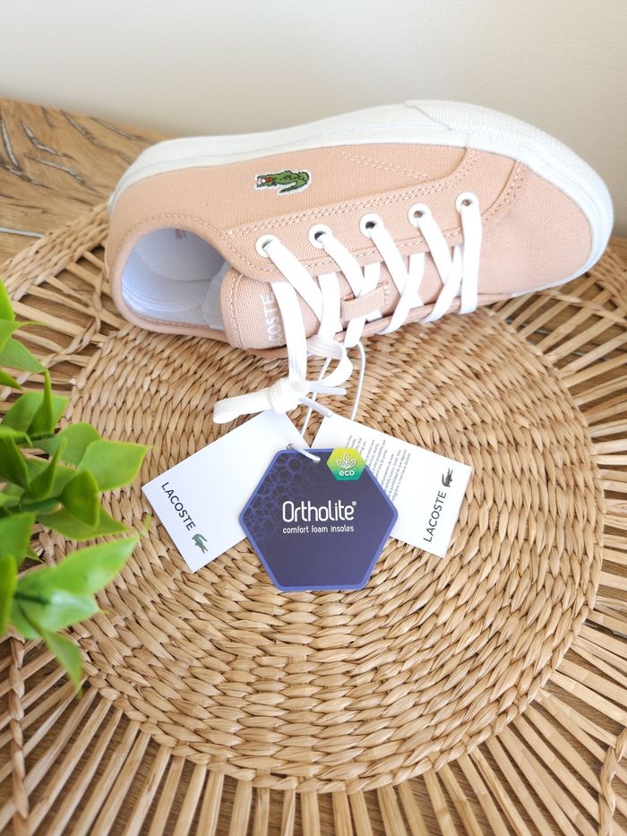 Baskets en toile Canvas Rose pâle Lacoste Pointure 32 - photo numéro 8