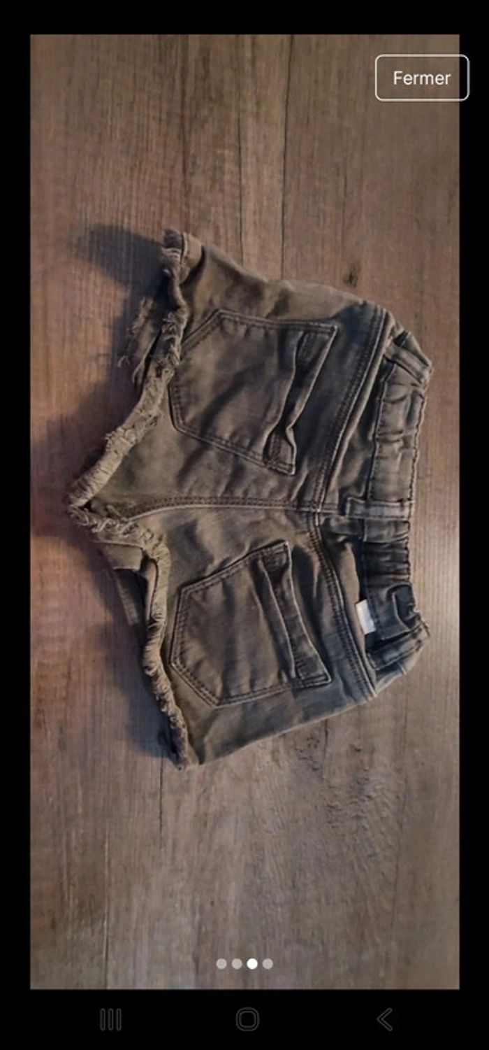 Short jeans fille kaki TAO 3ans