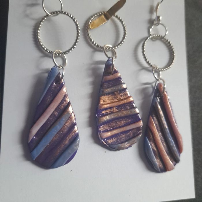 Parrurre boucles d'oreilles pendante avec pendentif assortie - photo numéro 11