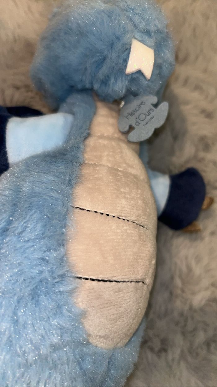 Doudou / peluche dragon bleu - Parfait etat - Histoire D’ours - photo numéro 5