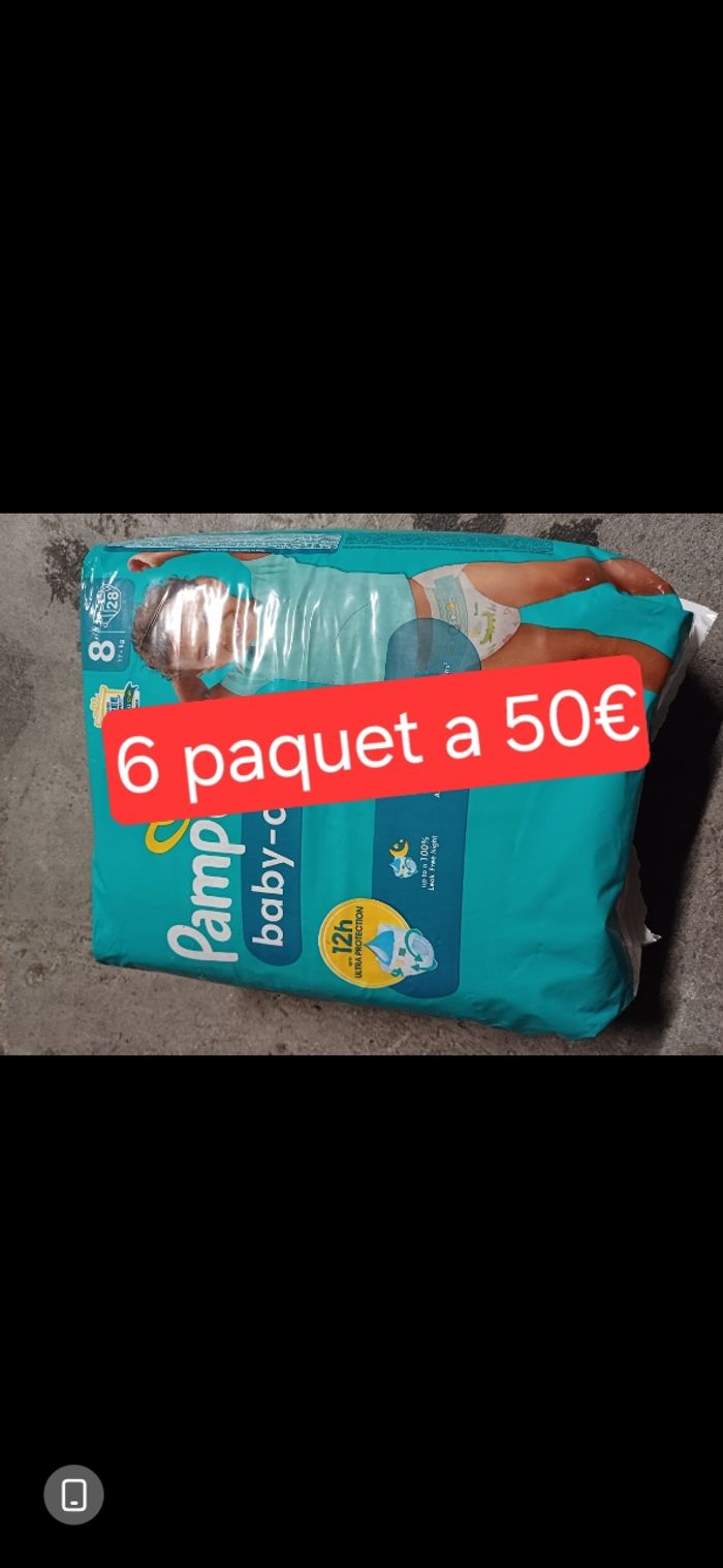 6 paquet de couche pampers taille 8 a 50€