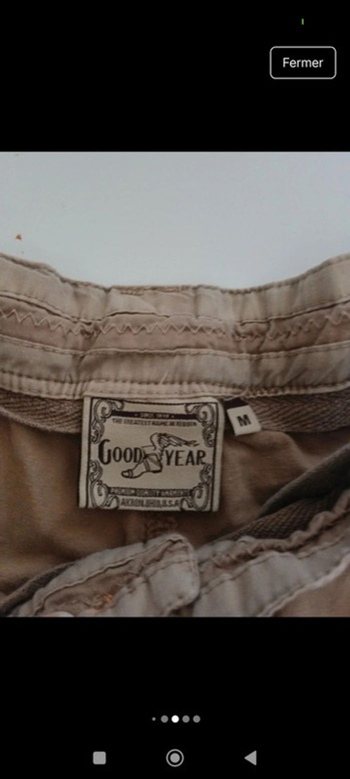 Bermuda short cargo homme Good Year taille M rétro vintage - photo numéro 5