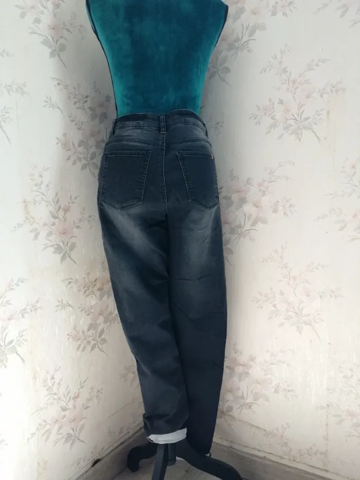 Jeans skinny noir avec ourlets gris clair / in extenso / (40) - photo numéro 7