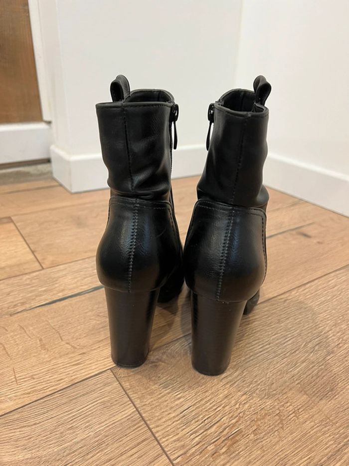 Paire de bottines noires simili cuir 37 - photo numéro 6