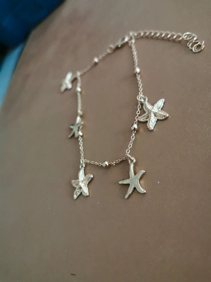 Bracelet de cheville doré étoiles de mer - photo numéro 2