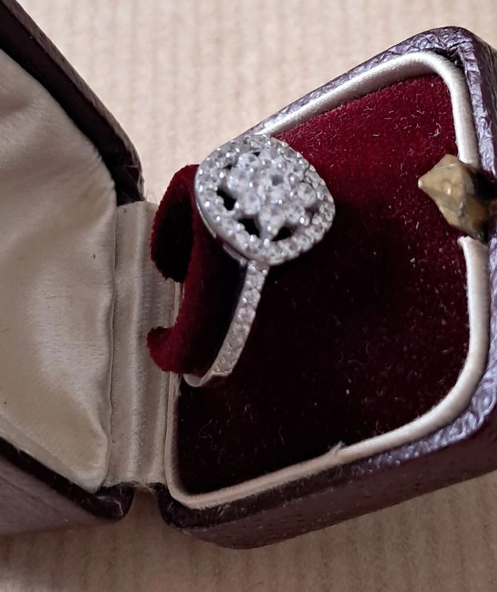 Bague fleur argent et zirconia - photo numéro 3