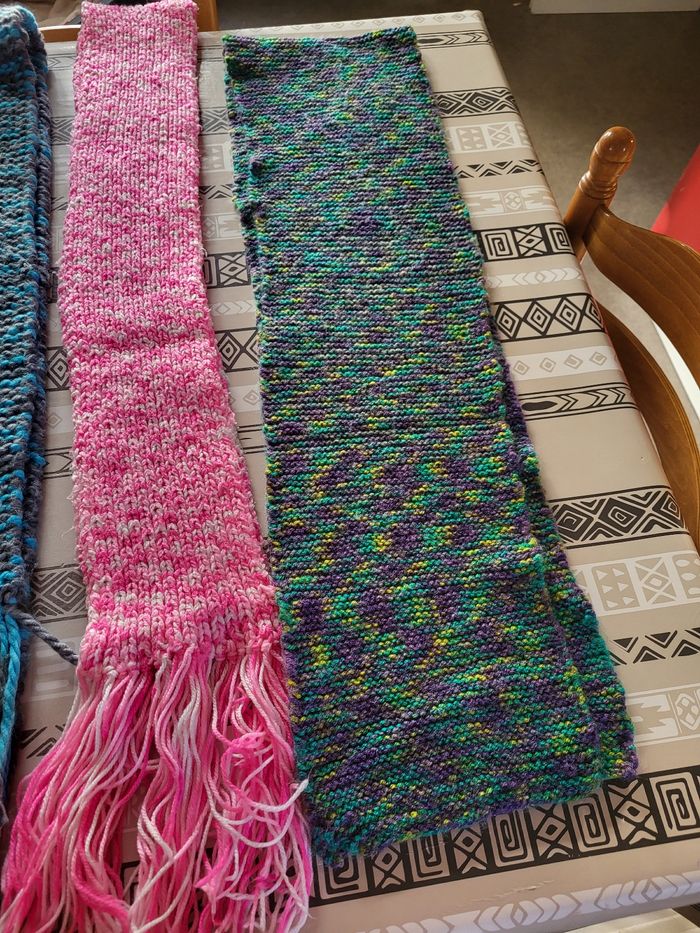 Écharpe tricoté main