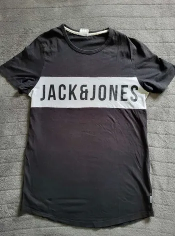 T-shirt Jack  & Jones noir/blanc Homme M/L