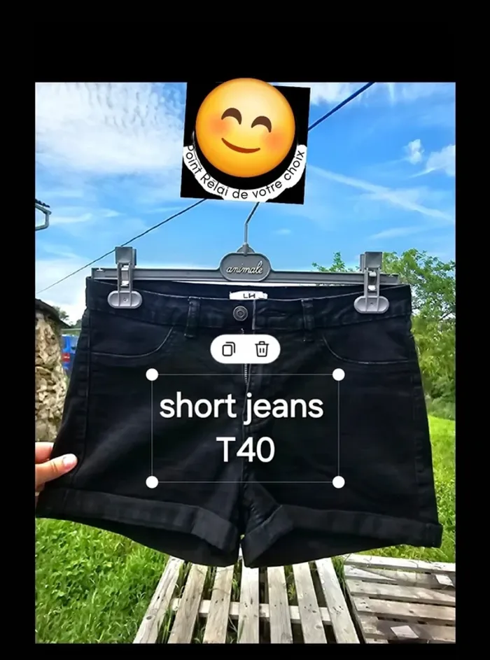Short jeans noir t 40 femme