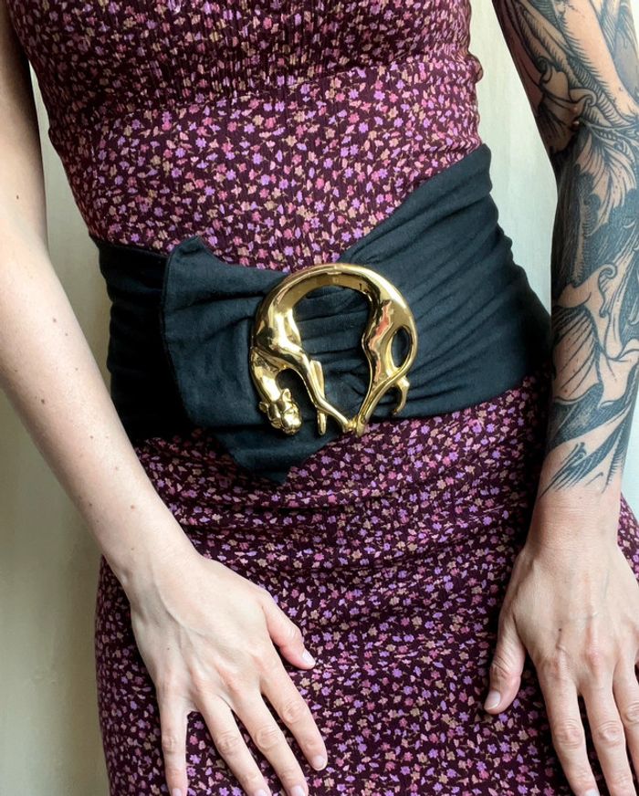 Ceinture de taille panthère vintage kitsch 80s - Taille 80cm - photo numéro 4