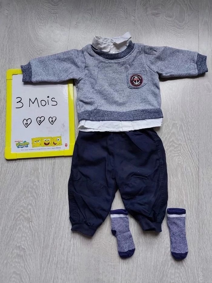 Ensemble bébé garçon 3 mois marin